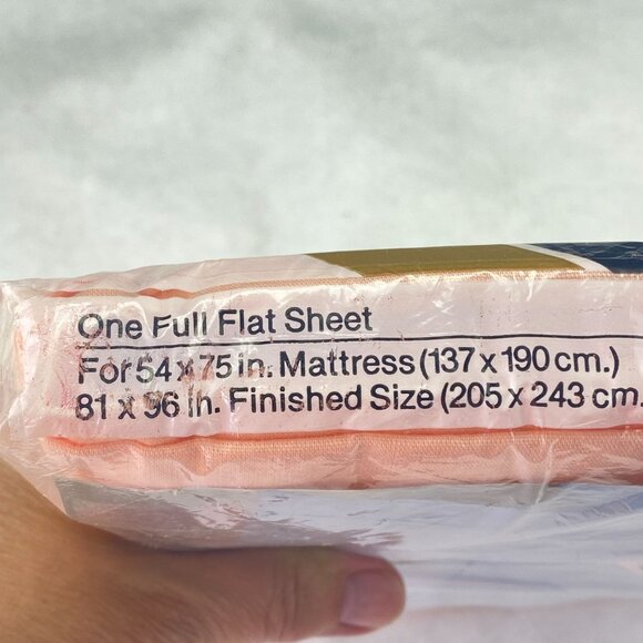 Vintage Stevens Tastemaker Cotton Blend Full Flat Sheet Peach Orange NEW - Picture 5 of 9